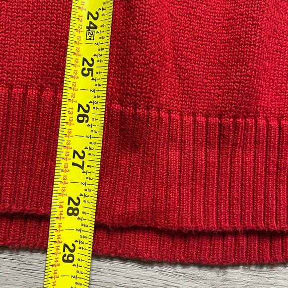 Vintage Polo Ralph Lauren Mens Red Quarter Zip Estate Rib Pullover Sweater 2XL - Picture 5 of 5